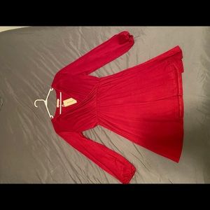 Burgundy long sleeve dress